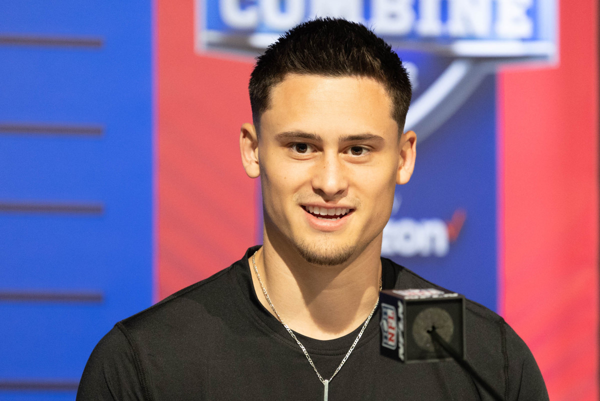 Punter Matt Araiza at the 2022 NFL Combine